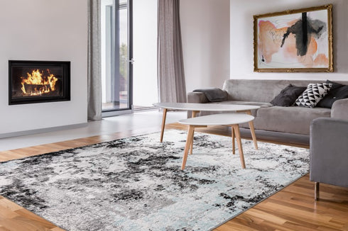 Black Blue Modern Rug - ADORE RUGS and FLOORING
